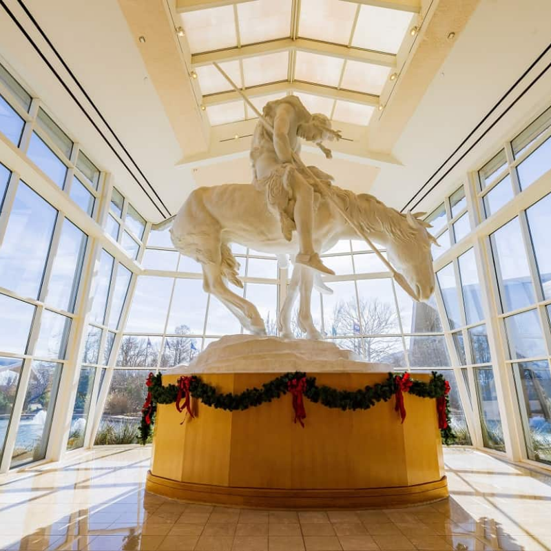 Oklahoma Museum installation of a horse sculpture representing movement and grace